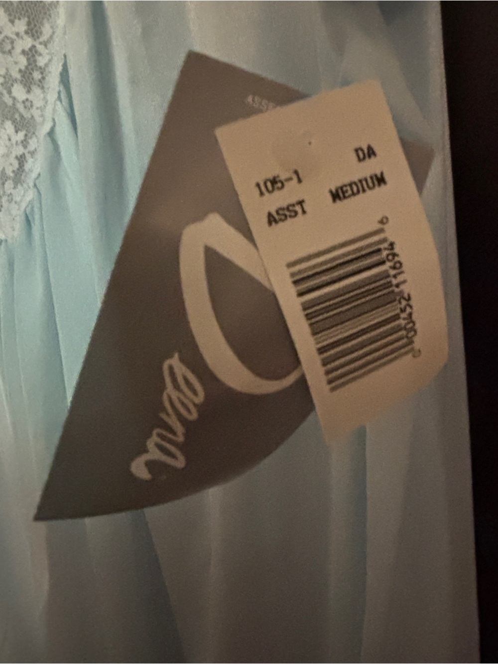 NWT Soft Light Blue Lace-Trim Sleeveless Nightgown by Deena, Medium - Picture 6 of 9